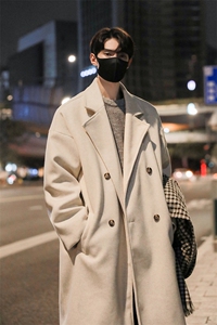 冬季厚款毛呢大衣外套男士呢大衣中长款韩版潮流风衣Y3683-特P50图片