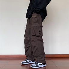 新款美式高街工装裤男日系ins潮牌直筒宽松阔腿裤K5047-P42，男装休闲裤，星座512-2