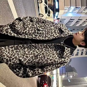 A177-P65 文艺日系时尚小香风豹纹外套慵懒百搭流行原宿图片