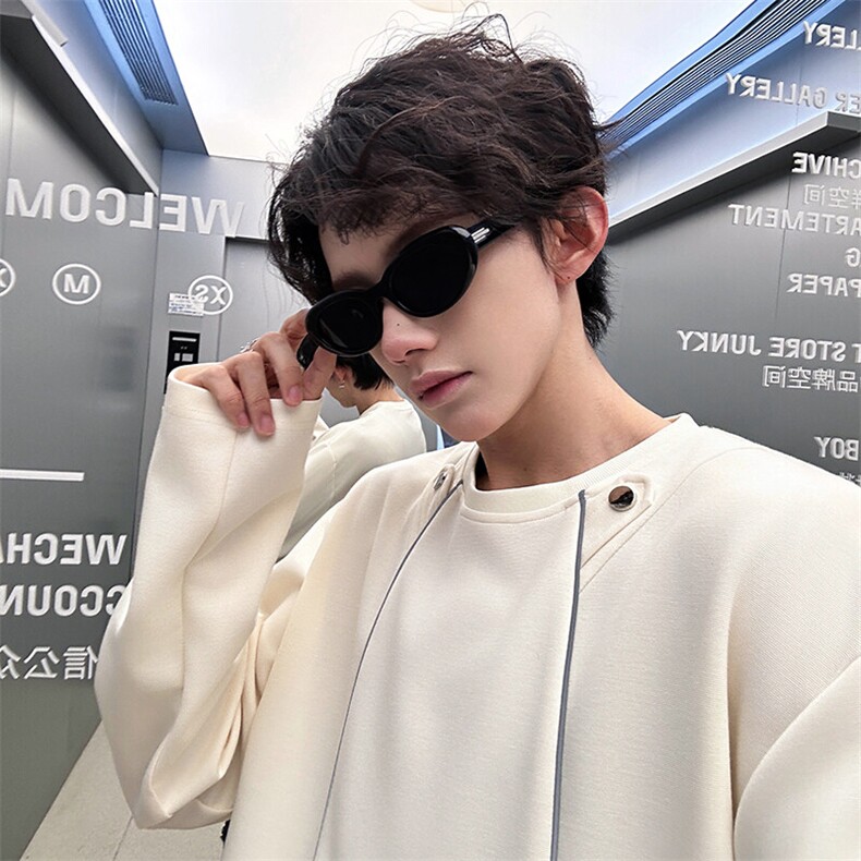 高品质反光条未来感潮男打底美式潮男休闲高街卫衣打底衫P55,男装卫衣,电商B319