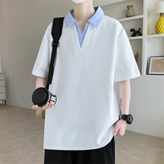 夏季大码公版拼色翻领POLO衫男休闲T恤短袖，男装Polo衫，星座1107-1