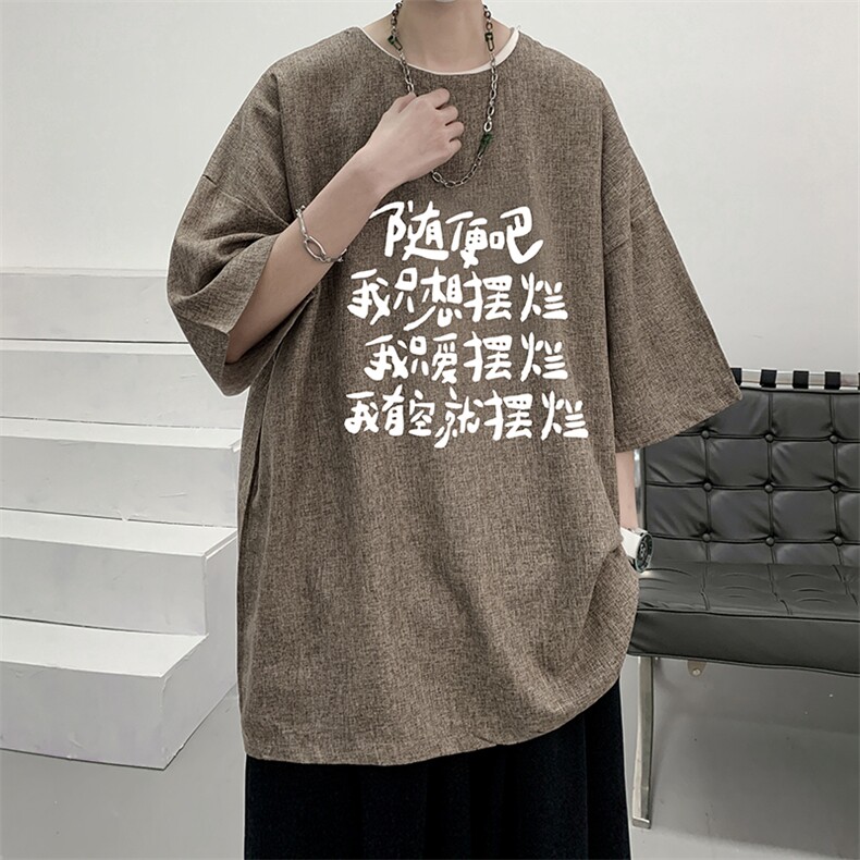 风复古亚麻短袖男棉麻t恤男半袖ZT71371-P35,男装T恤,电商A040