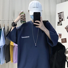 XZ115A-T06200克纯棉男女字母印花大码S-5XL10色T恤衫圆领半袖，男装T恤，星座115A-3
