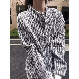 QC3335-P48 新款衬衣2025新款秋冬季卫衣打底设计高级感小众衬衫图片
