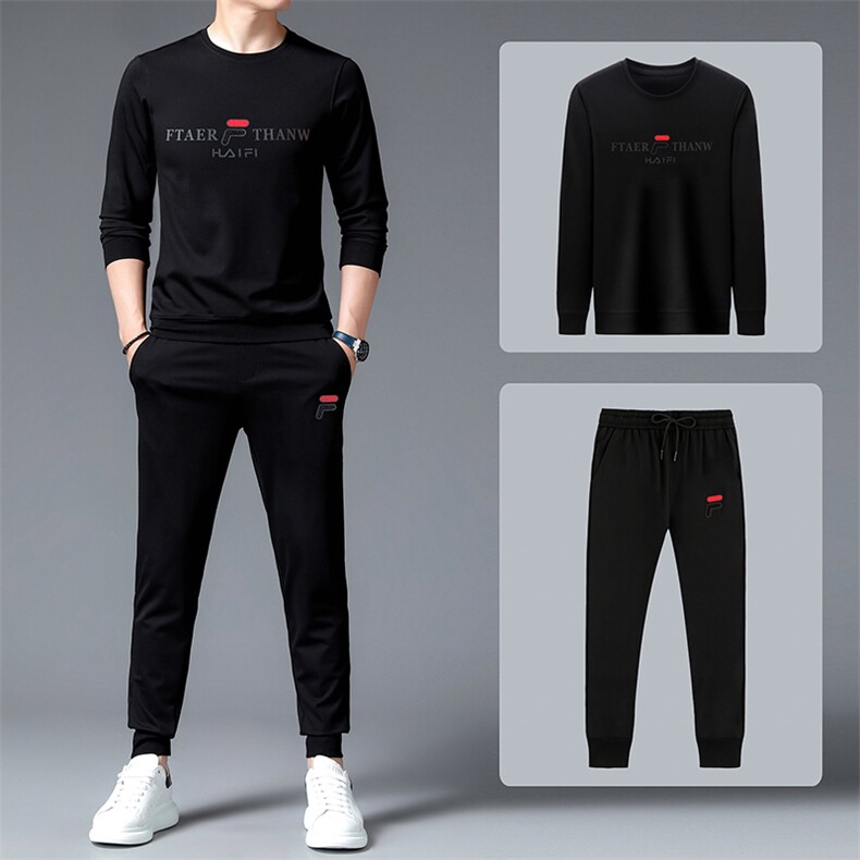 春秋季男士运动套装休闲健身跑步运动服中年高端两件套,男装休闲套装,电商B212（原钱塘6029）
