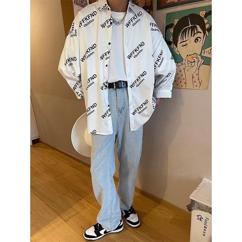 男春秋情侣宽松休闲衬衣C058P32,男装衬衫,星座1116-2