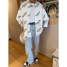 男春秋情侣宽松休闲衬衣C058P32，男装衬衫，星座1116-2