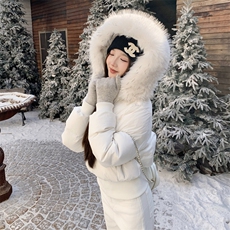 新款现货2181-P335=K469白鸭绒90绒配高仿毛领可脱卸，女装羽绒服，然然