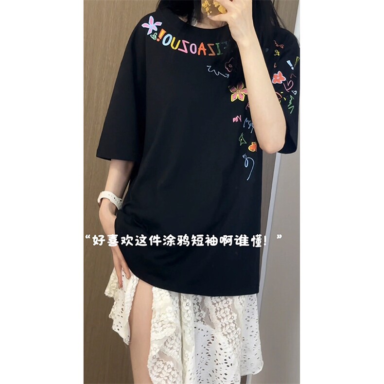 卡通涂鸦印花短袖XT7167-TP2539美式休闲清新夏季潮牌短袖,男装T恤,电商A102