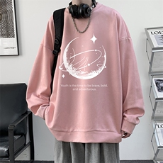 麂皮绒卫衣男大码重磅长袖t恤男JW81457-P35加绒款P45，男装T恤，电商A040