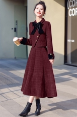 时尚小香风套装女2025秋冬季新款气质高级感一整套初冬穿搭两件套，女装套装/套裙，意芙