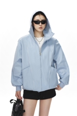可二开拉链装饰解构大码M-5XL夹克女100%聚酯纤维JK78092P69控108，女装短外套，星座226-1