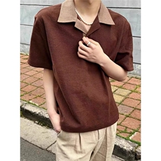 CP1226-P36新款polo衫气质短袖男款美式复古风原宿潮流T恤，男装T恤，电商B323A