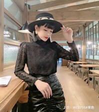 2021年冬季加厚修身显瘦气质蕾丝打底衫 大量供应，其它，婉伦