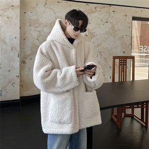 1港风派克服连帽大口袋皮毛一体轻奢大码M-5XL棉服77940P158控218图片
