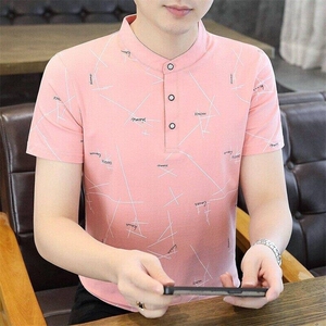25109-P35夏季休闲时尚T恤男短袖打底衫商务休闲修身立领POLO衫图片