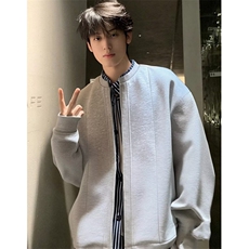 秋季假两件短款夹克上衣灰色开衫卫衣男款休闲外套WJ58，男装夹克，星座1116A（原606A-3）