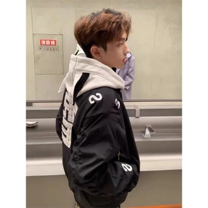 美式高街字母刺绣棒球服男春秋潮牌高级感cleanfit短款立领棒球服,女装职业装,四季星座505