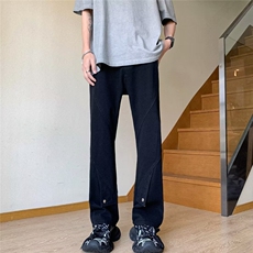 美式vibe裤子高街水洗牛仔裤男设计感小众拉链裤B1001P50，男装牛仔裤，星座1116-2
