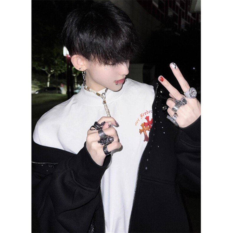 细闪烫钻连帽卫衣开衫外套WY113特P68,女装短外套,星座908-1