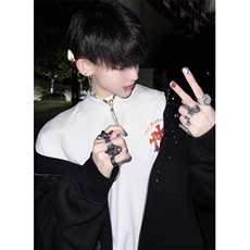 细闪烫钻连帽卫衣开衫外套WY113特P68，女装短外套，星座908-1