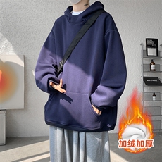 8XL-M连帽卫衣硬挺连帽卫衣男美式复古重磅帽衫加绒外套WY9105P68，男装卫衣，电商B238