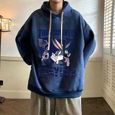 纯棉连帽卫衣男大码运动帽衫宽松薄WY2234-P35加绒款-P40，男装卫衣，电商A040