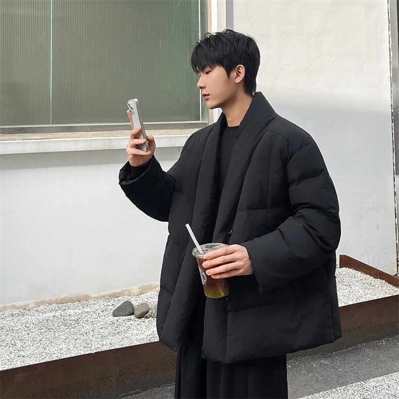 YR099-P235【有报告】90白鸭绒羽绒服短款v领男士大码面包服,男装羽绒服,电商B280-1（原A049）