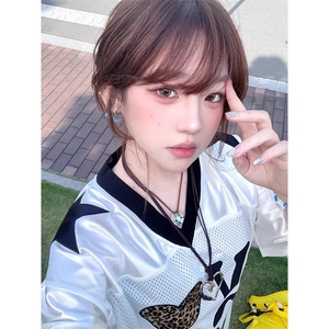 运动t恤女夏季穿搭豹纹爱心球衣短袖休闲速干v领上衣 T198图片