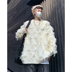 潮牌美式炸街针织衫秋冬季新款百搭休闲圆领衣毛男女潮M1088-p53，男装针织衫/毛衣，星座1008-1