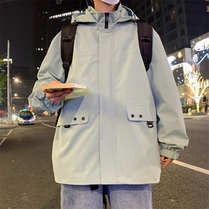 新款连帽冲锋衣夹克男山港风潮流宽松休闲外套JK2305-P68图片