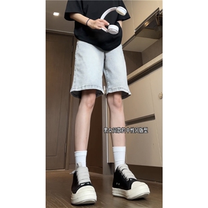 INS美式高街夏季新款烟灰色宽松水洗牛仔裤B315-K24062-p45控68图片