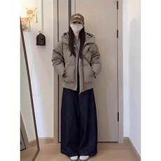 现货5W件冬季三防重磅boxy短款羽绒连帽PU皮棉衣外套防风加厚棉服，男装棉衣，电商A486