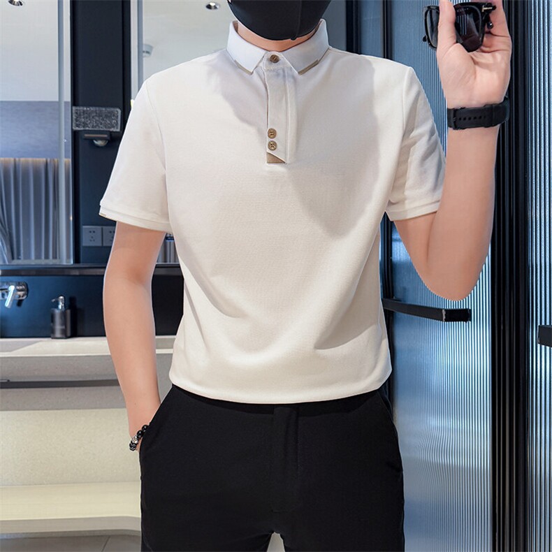 2025夏季短袖T恤翻领Polo衫延续23003-特P45,男装T恤,电商D342