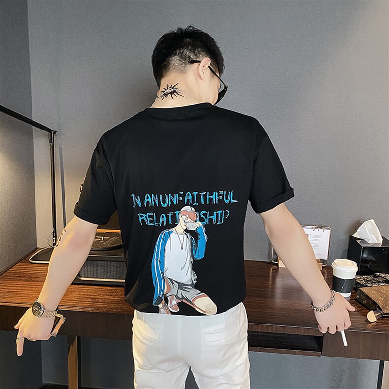 312A-1106-P35新款社会小伙短袖T恤宽松男士潮流半袖体恤G,男装T恤,星座312A-5