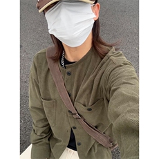 优优库平替灯芯绒衬衫秋冬款休闲宽松圆领长袖衬衣CS331-P35，男装衬衫，星座301C-5