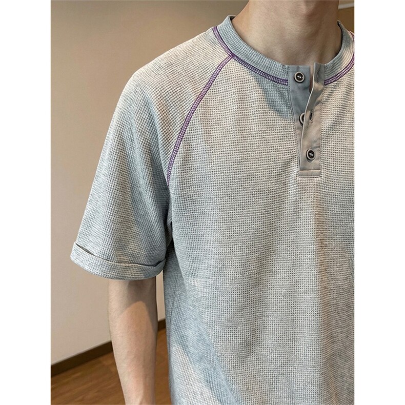 哈苏线户外运动短袖T恤撞色休闲拼接插肩上衣男X61406-TP2549,男装T恤,电商A102