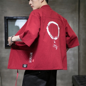 F868 P45室内风2024春夏装新款风百搭休闲印花七分袖汉服外套图片