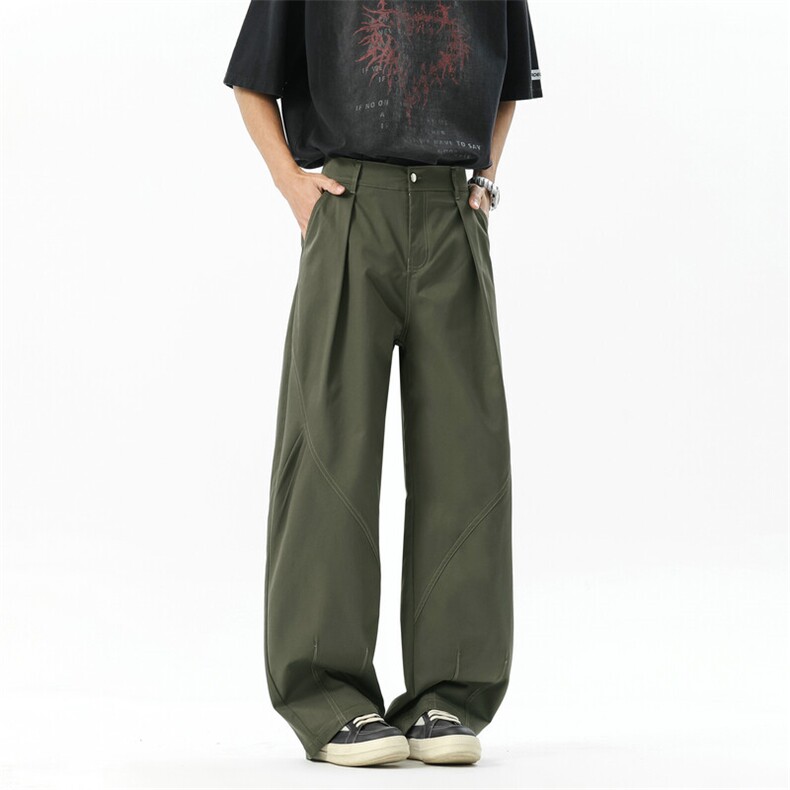 美式cleanfit工装裤百搭直筒拼接宽松阔腿伐木裤504-K236-特P40,男装休闲裤,星座504