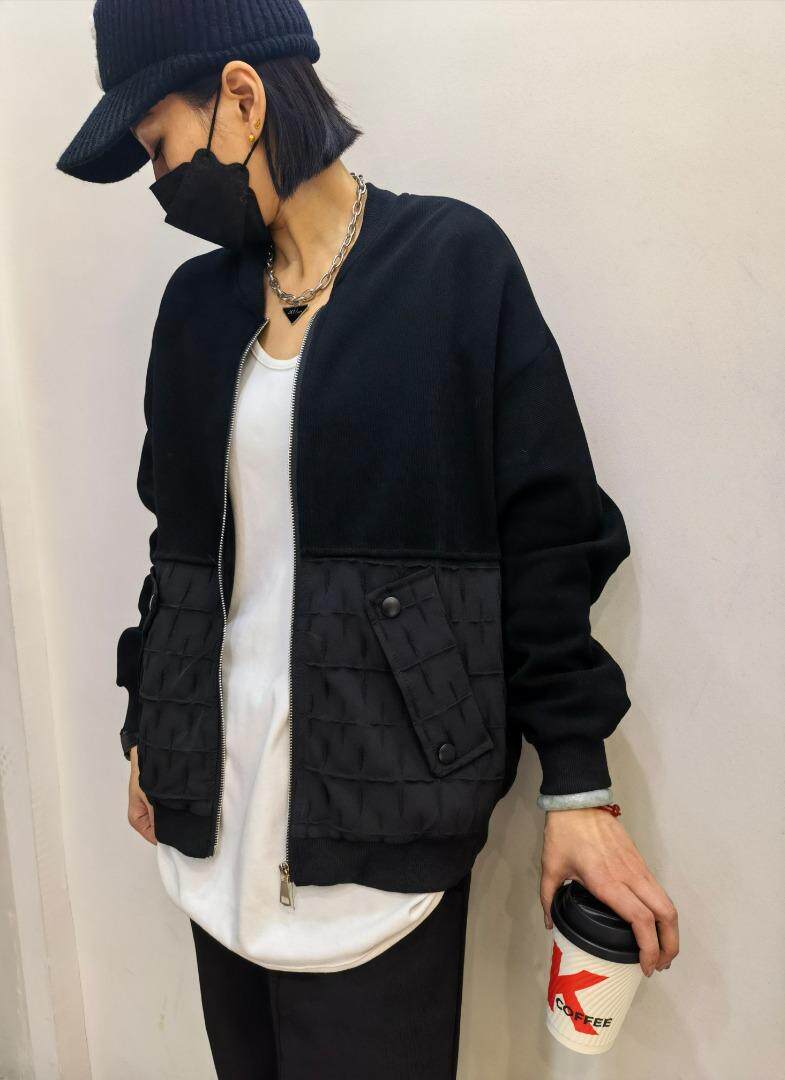 针织拼接休闲棒球服，其它，红嘴鹰(1F)