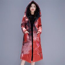 2020年冬季时尚气质优雅舒适宽松休闲口袋图案中长款长袖棉衣/棉服，女装棉衣/棉服，瑶迪依秀