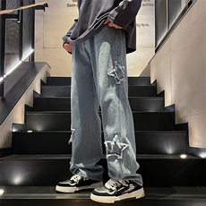美式高街牛仔裤男女潮牌个性显高ins休闲裤B381-1/759P58，男装牛仔裤，电商B381-1