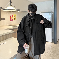 牛仔夹克男大码牛仔外套男茄克NJ77099-P60加绒款-P75，男装夹克，电商A040