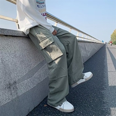工装裤男春季大口袋阔腿裤高级感潮牌痞帅宽松休闲长裤K5861-P38，男装休闲裤，星座512-2