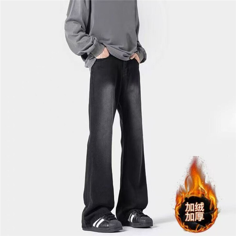 1506-1/KJ3762-91黑色磨白加绒/P40黑色磨白加绒牛仔裤男冬季潮牌，男装牛仔裤，星座1506-1