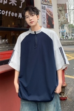 短袖男夏季新款港风宽松拼接体恤上衣T8218-32，男装T恤，星座214-3