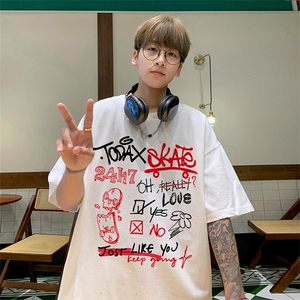 可48小时发货支持抖音得物来样二开 美式满天星亮片短袖T恤MTX631图片