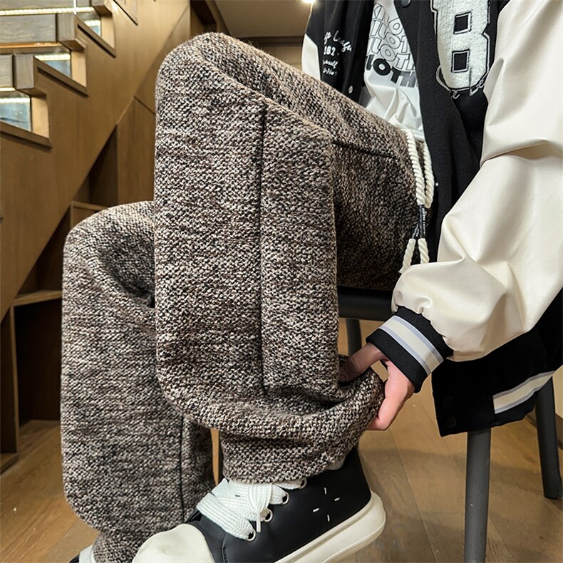 01秋冬季新款粗纱混纺毛呢裤宽松直筒裤子潮X211-1-K2466-P60,男装休闲裤,星座211-1