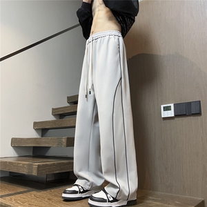 2026春夏装立体裁剪宽松织带拼接休闲裤 K8788/特P35 灰色图片
