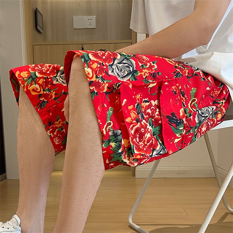 D3工装大码短裤大花沙滩裤男女风大码团队夏五分裤民族个性，男装牛仔裤，星座115A(原星座507）